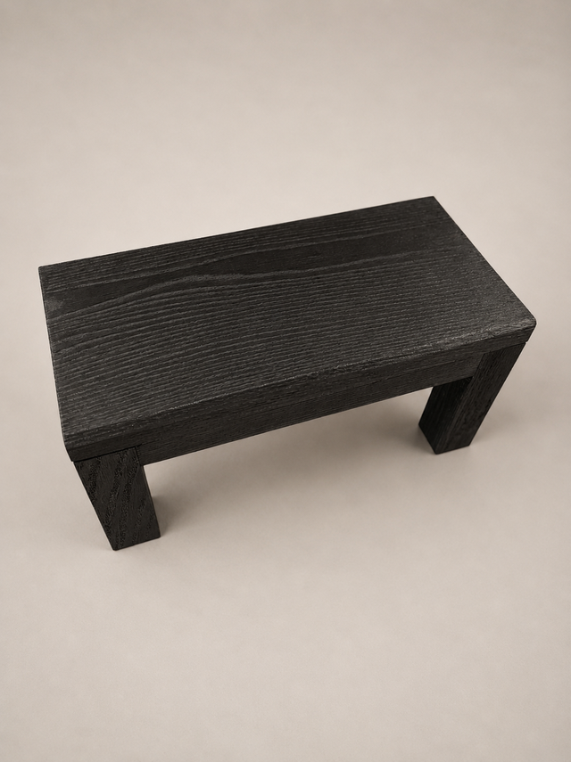 Modern Yakisugi Foot Stools | Shou Sugi Ban Stools | Black Oak