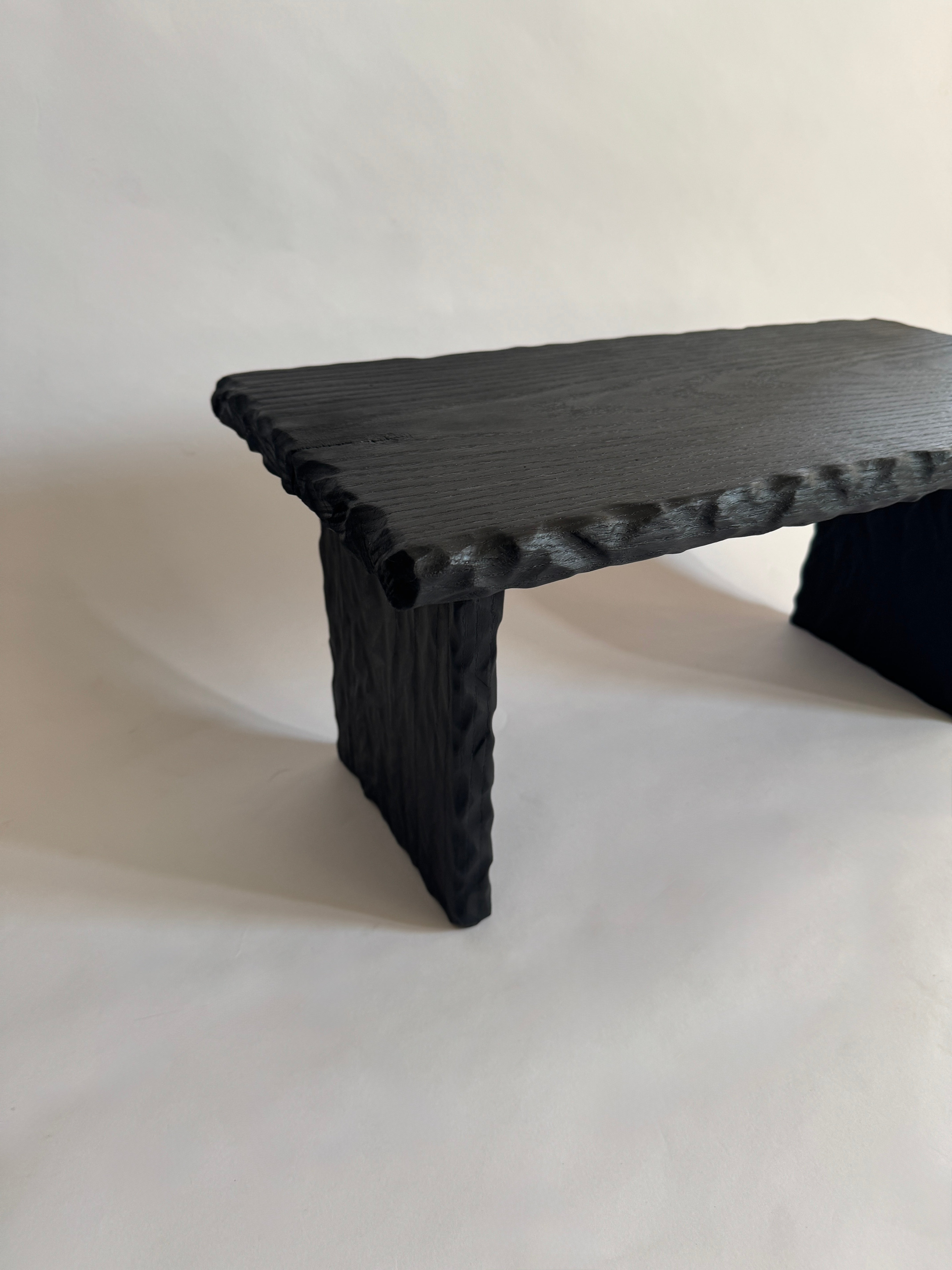 Sculpted Yakisugi End Table | Shou Sugi Ban Table | K. Jaunté Studio